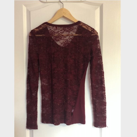 Maroon Long sleeve Parasuco t-shirt - Picture 2 of 2